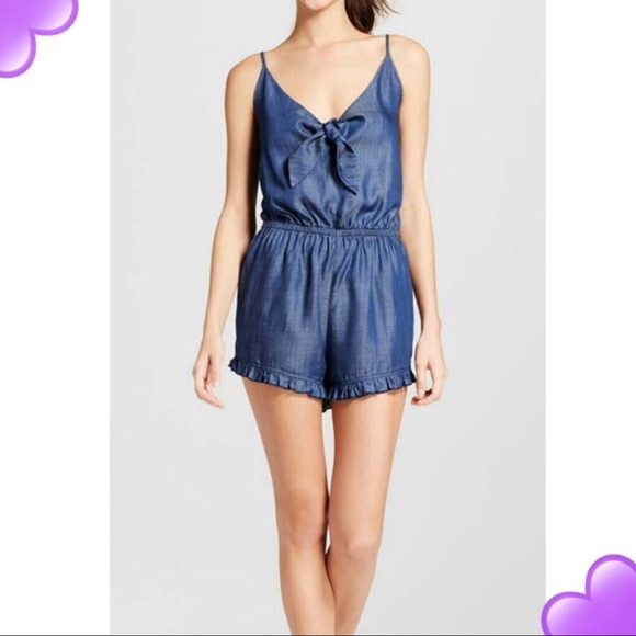 Denim Romper - Picture 2 of 3